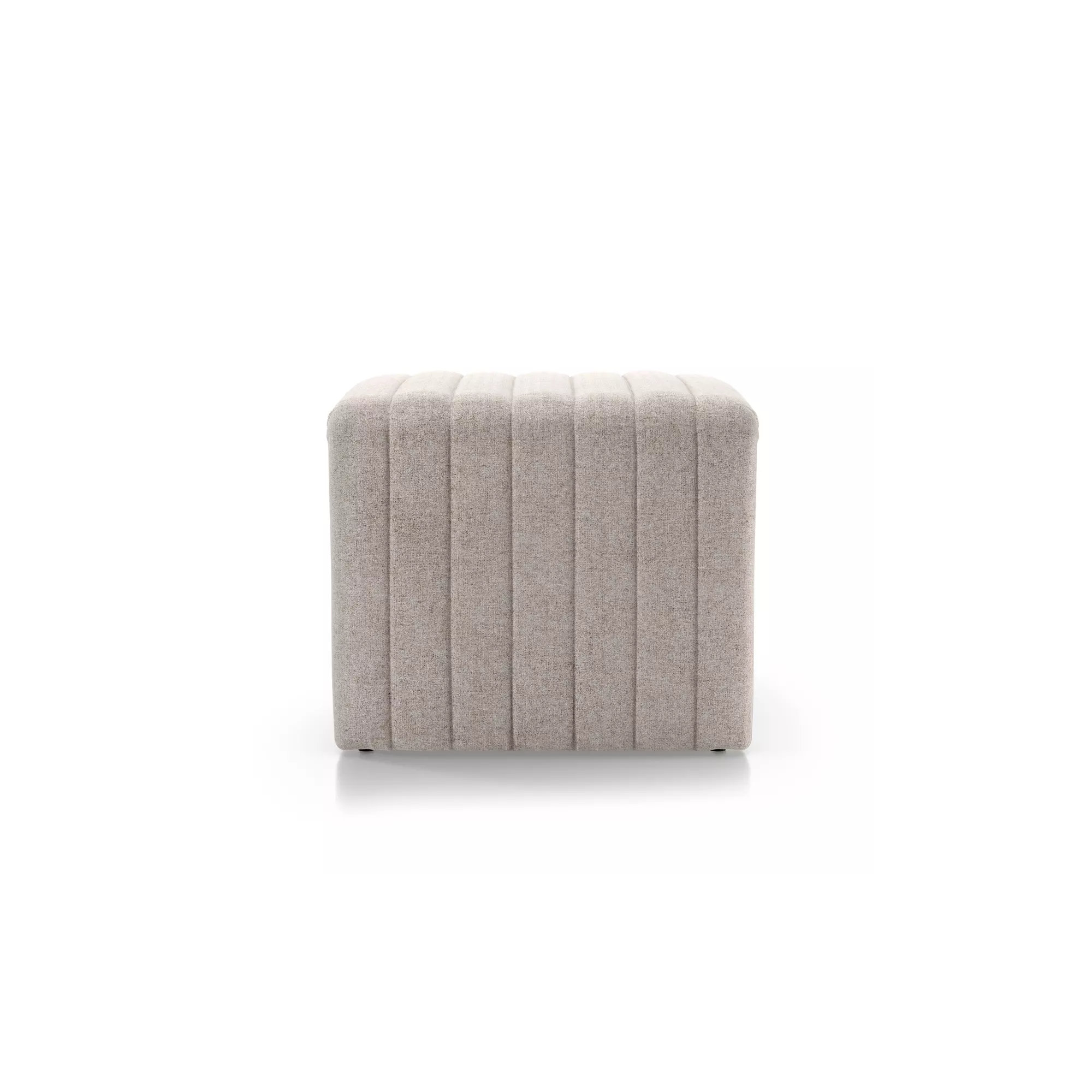 Brandt Upholstered Ottoman, Natural Basketweave