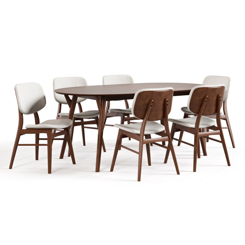 Gateshead Dining Table Set, 7 Pieces: Table, 6 Chairs