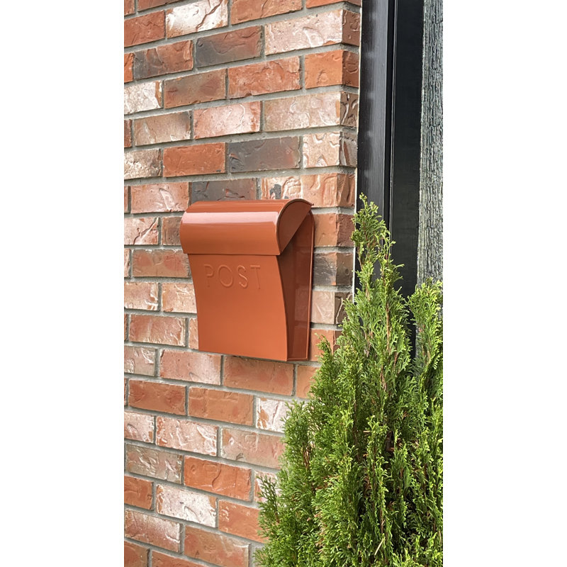 Terracotta Brown Steel Wall Mount Mailbox