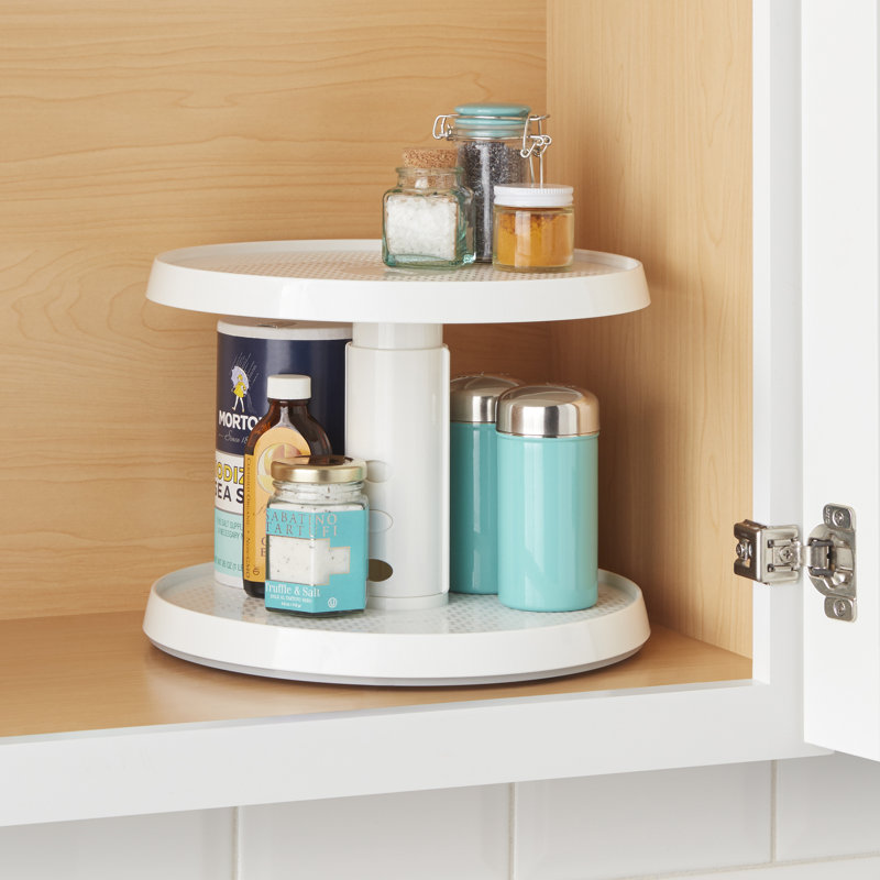Organisateur de garde-manger Plateau tournant à deux niveaux YouCopia® Crazy Susan®, organisateur Lazy Susan