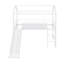 Lit mezzanine en métal avec glissade, lit simple en métal avec planche d'écriture en bois à deux côtés (blanc)-918938793