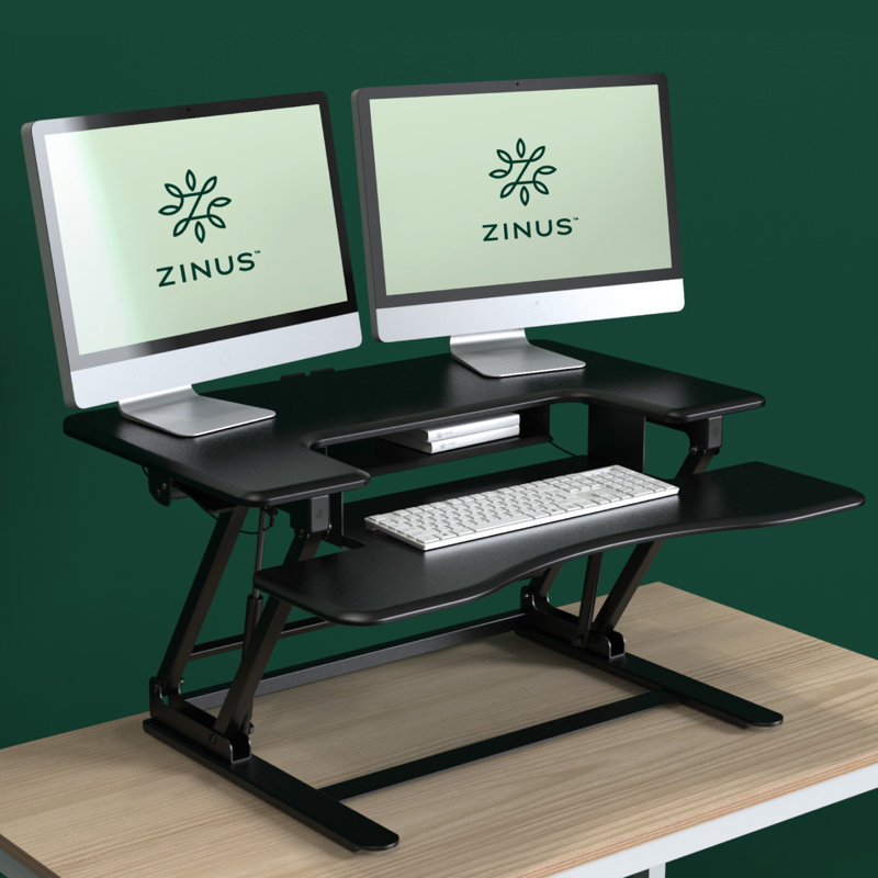 Tamara Adjustable Metal Base Standing Desk Converter, Black