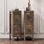 Table d'appoint en bois, table de chevet Farmen Woodenen (table de chevet), ensemble de 2 avec design rétro, avec armoire de rangement