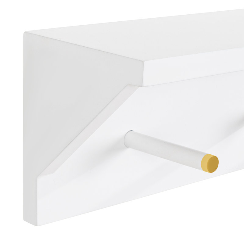 Adlynn Floating Shelf with Hooks