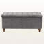 Banc de rangement rembourré en velours Balig gris, H 18,7 po x l 41,73 po x P 16,73 po-1802893473