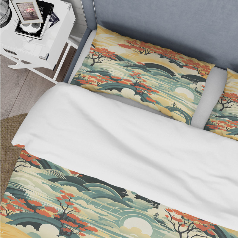 Ensemble de housse de couette Yellow I, Housse de couette simple + 1 taie décorative stan