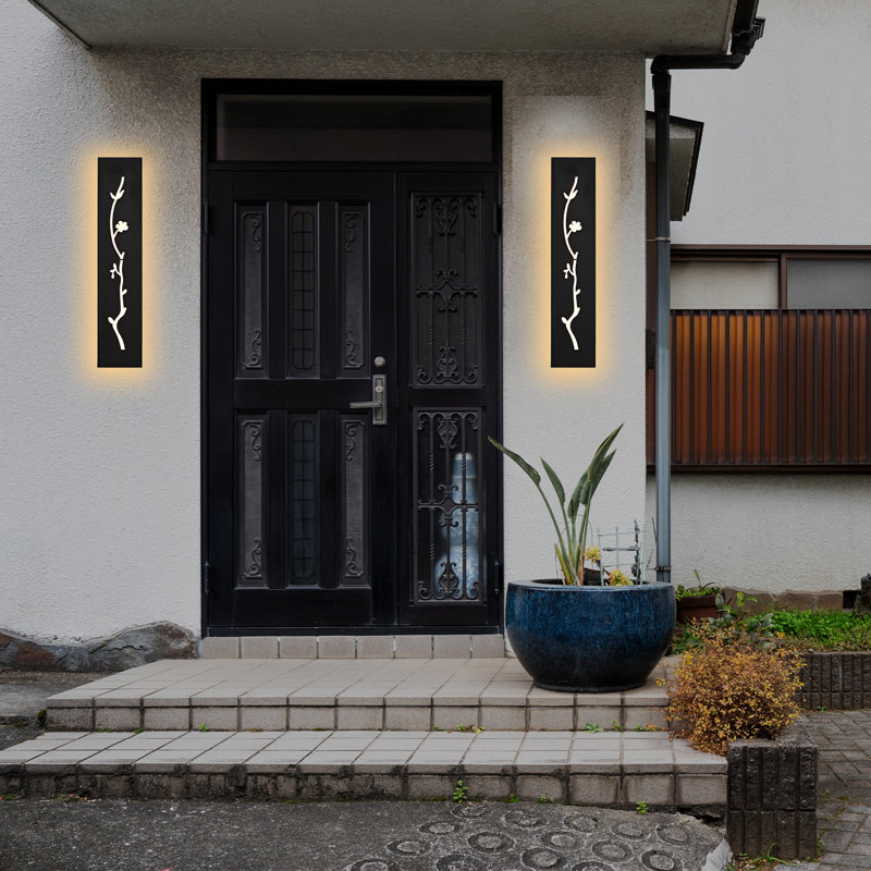 Outdoor Wall Light LED 15W - Black Metal Modern Exterior Lighting Fixture With Acrylic, IP65 Waterproof Porch Sconce Brightens To Patio,Garage,Front Door