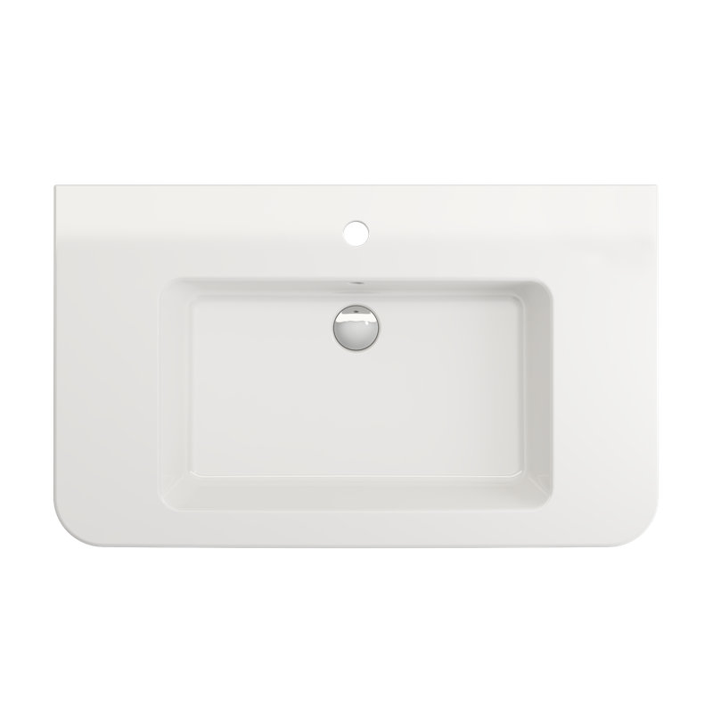 Parma 33.27'' L Bathroom Sink, Single-Hole, White