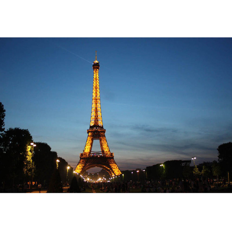 Décalcomanie murale crépuscule paris france eiffel, H 32 po x l 48 po