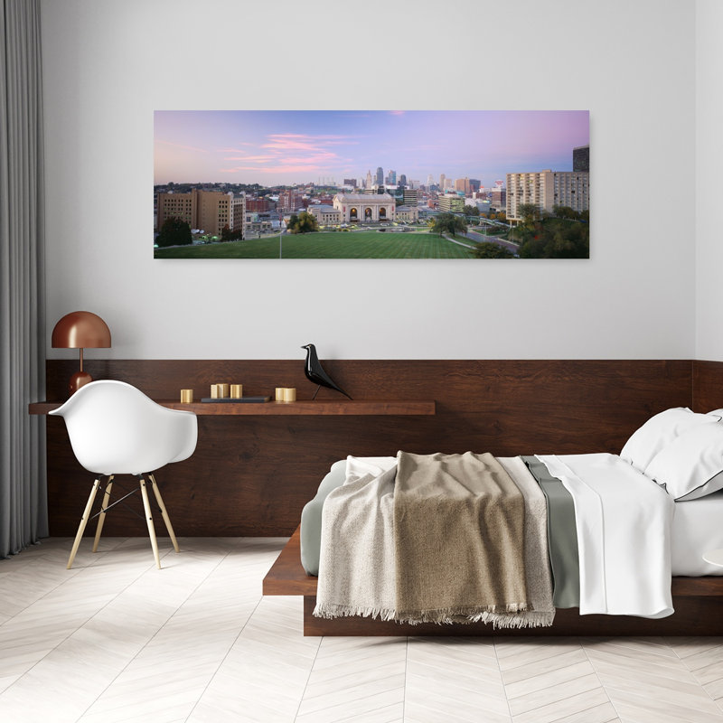 High Angle View Of A City Kansas City Missouri USA 1 Piece Wrapped Canvas Panoramic Wall Art, 50.8 cm H x 152.4 cm W