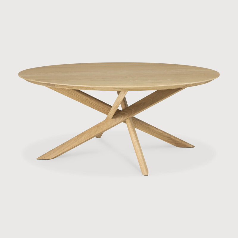 Mikado Solid Wood Coffee Table, 16" H x 39.4" L x 39.4" W, Natural Oak