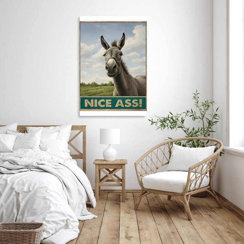 Donkey Nice Ass - 1 pièce, impression sur toile tendue, H 36 po x l 24 po x P 1,25 po