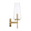 Applique murale en laiton vieilli avec verre transparent l 5 po x H 15,75 po-123843816