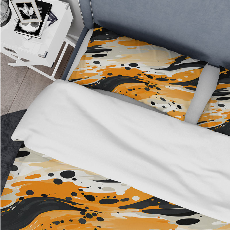 Ensemble de housse de couette multicolore Artistic Expression II, Housse de couette pour grand lit et 2 taies décor