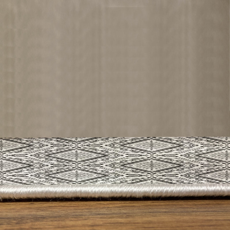 Tapis gris anthracite / gris / blanc, Rectangle 5 pi 3 po x 7 pi 6 po