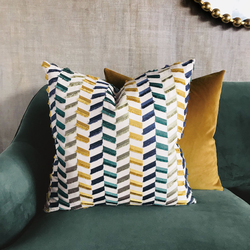 Chevron Linen Reversible Throw Pillow