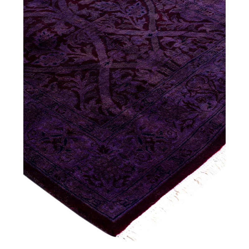 Overdyed One-of-a-Kind 2' 7" X 12' 9" Hand Knotted Area Rug