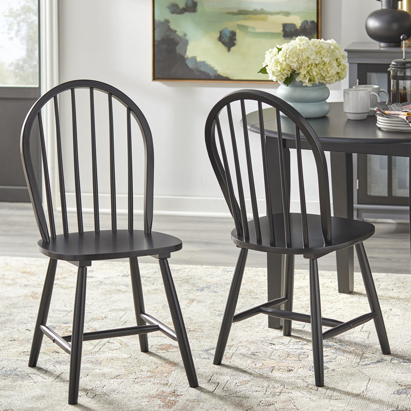 Chaise d'appoint en bois massif Framlingham Classic, Noir