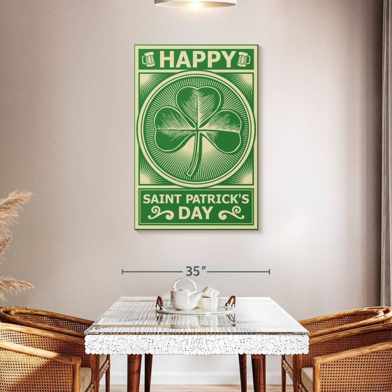 «Lelend Happy St. Patrick's Day» rétro, H 45 po x l 30 po