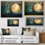 Golden Emerald Forest I - Abstract Spirals, impressions sur toile-852126734-852126729