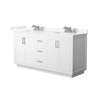 Miranda 66" Freestanding Double Bathroom Vanity with Quartz Top