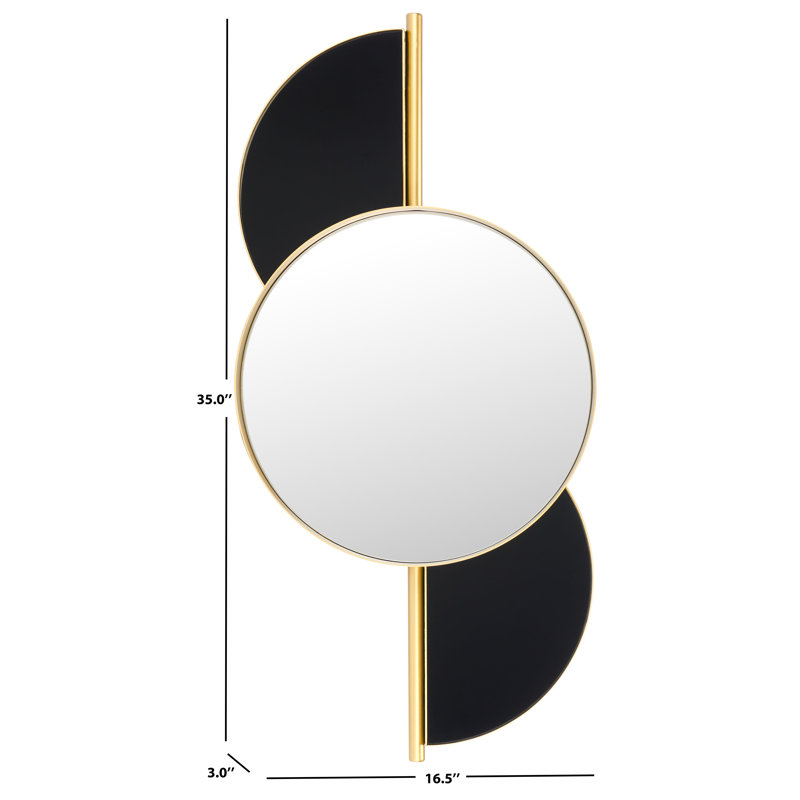 Rosebank Iron Circle Wall Mirror, Black