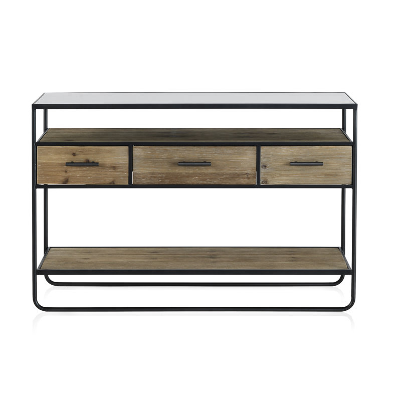 Abbygale 120cm Glass Top Console Table
