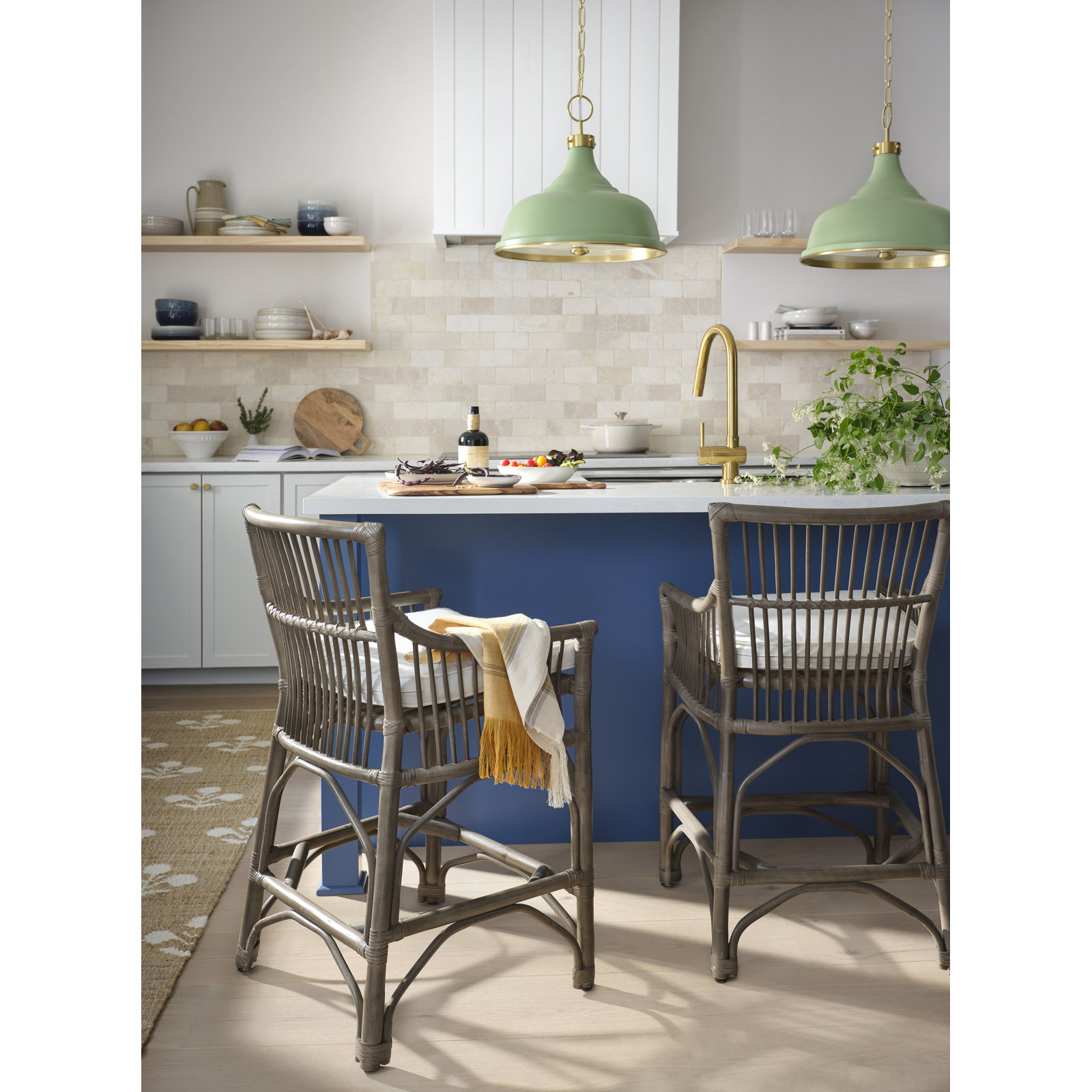 Mark D. Sikes Dimmable 3-Light Pendant, Leaf Green