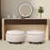 25'' Oversized Upholstered Round Storage Ottoman with Reversible Tray Lid