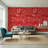 Abstract Pattern Wallpaper Curves Red Decorative Mural