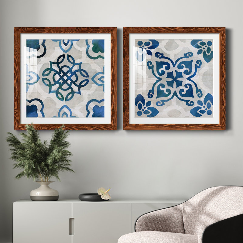 Terra Mesa II - ensemble de 2 peintures encadrées, H 31,5 po x l 63 po x P 1,5 po, Cadre en érable