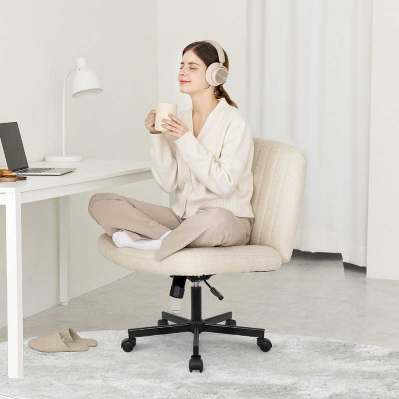 Keyri Criss Cross Office Desk Chair With Wheels