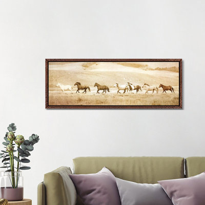 Headed For Water by Rhonda Thompson - Floater Frame Panoramic Print on Canvas
