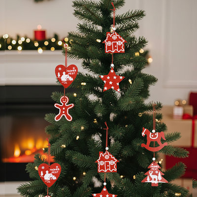 2.1cm Wood Holiday Shaped Ornament