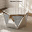 Table basse en miroir avec diamant écrasé, table de salon hexagonale de luxe