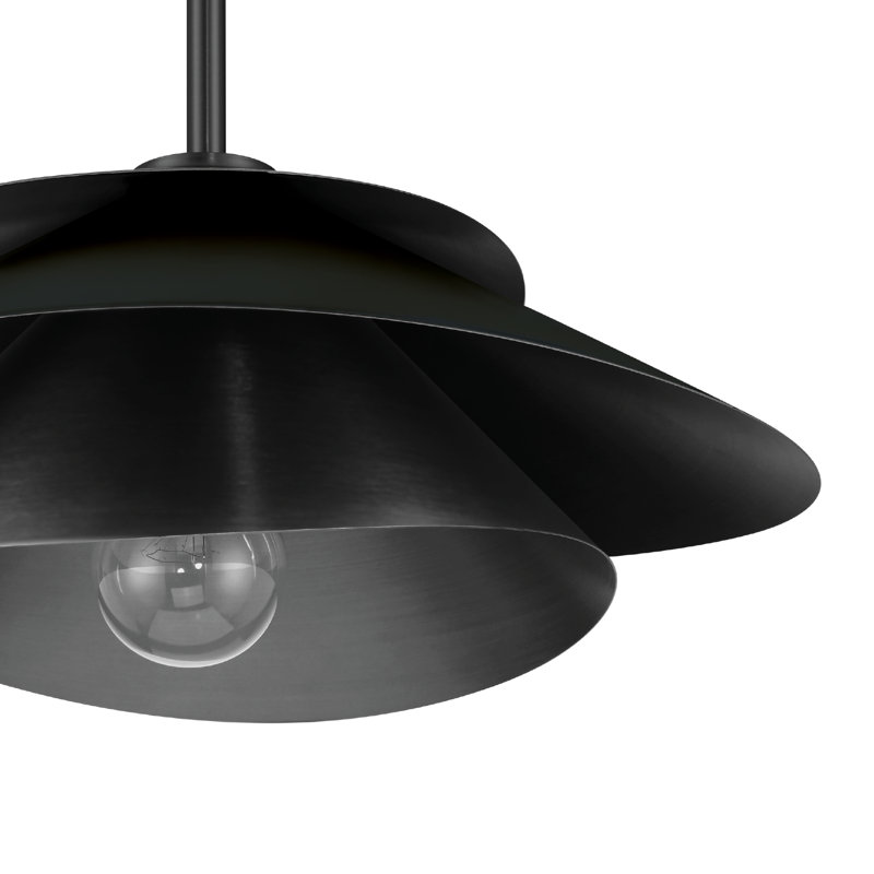 Hunter Hiro 1 Light Large Pendant Ceiling Light Fixture, Matte Black, 63"