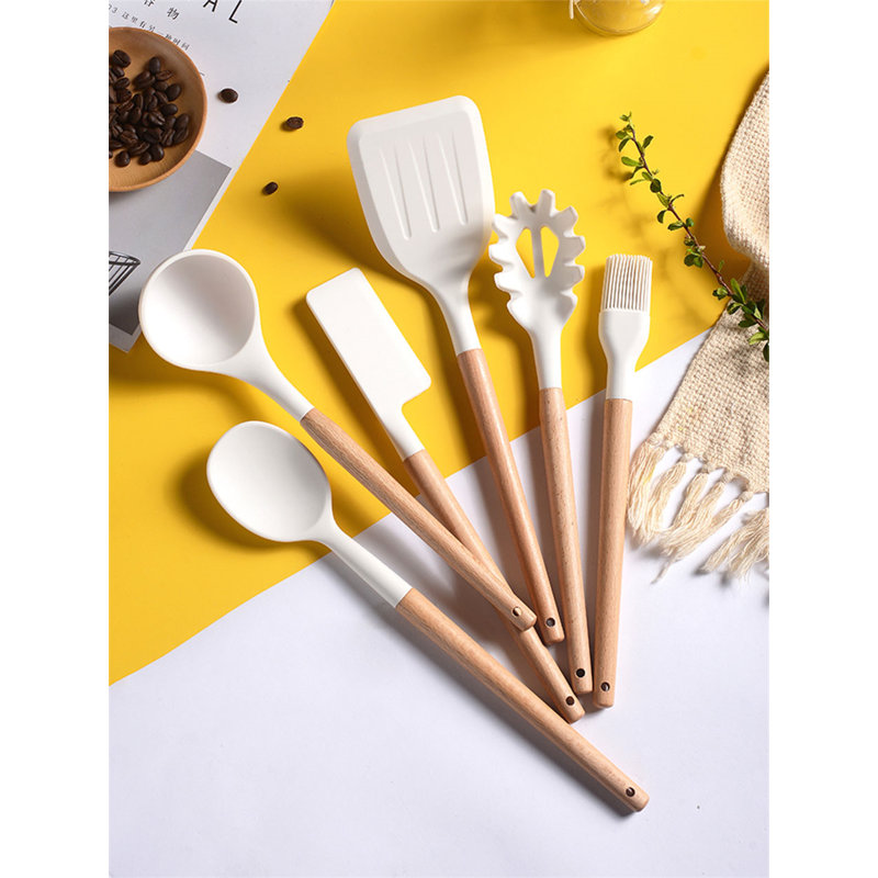 Ensemble d'ustensiles de cuisine en silicone 10 pièces Batterie de cuisine en silicone antiadhésif résistant aux hautes températures