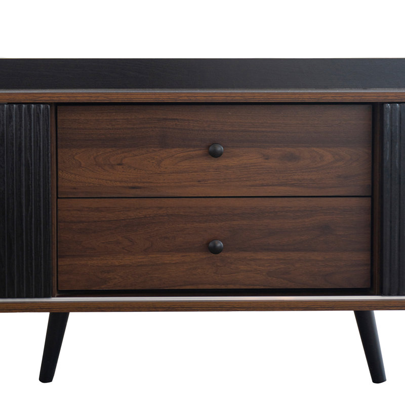 Firger Unfinished TV Stand for TVs up to 70", Black