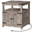 Table de bout Farmhouse avec station de charge, armoire à 2 portes et tablette ouverte-220157461