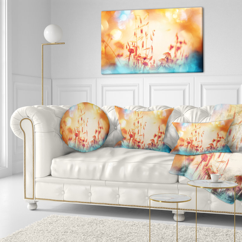 Beautiful Beautiful Summer Flowers View - Coussin imprimé floral, 18 po x 18 po, Coussin décoratif