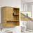Fluted Bamboo Wall Mounted Medicine Cabinet With Sliding Door And Shelves, Over Toilet Storage Organizer For Bathroom, Laundry Room, And Small Spaces