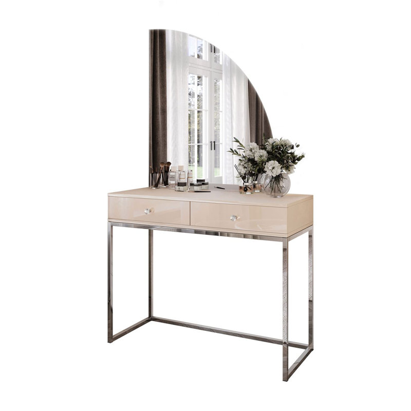 Dressing Table with Mirror, Silver