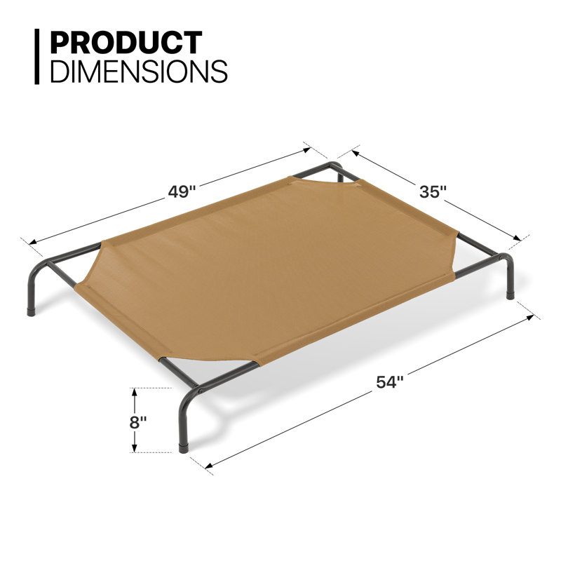 Small Navy Blue Elevated Outdoor Dog Bed with Steel Frame