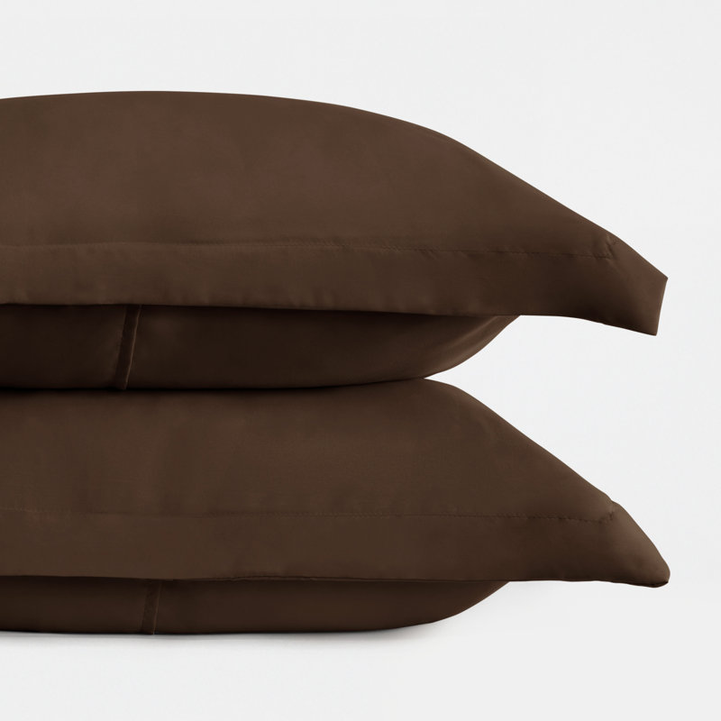 Pillow Shams 2-Pack Microfiber Ultra Soft Bedding, Chocolate, Standard