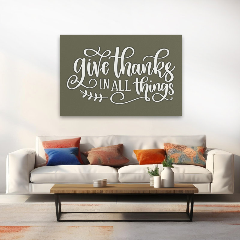 Donner des mercis - campagne moderne, gratitude, gratitude, écriture, typographie, feuillage vert, encouragement, art religieux inspirant