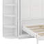 Grand lit escamotable avec armoire murale dissimulée, 2 tablettes latérales à 3 niveaux, bureau convertible, support de rangement supplémentaire-122259278