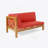 X-BACK CORNER BENCH-L WITH COFFEE TABLE, RED