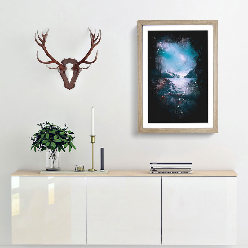 Chephren Lake in Canada - Framed Print, Oak Framed, 45cm H x 33cm W x 2cm D