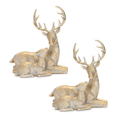 Holiday Deer with Fawn Figurine