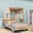 Car Bed With LED Lights And Magazine Rack, Comfort Pillow-757966958